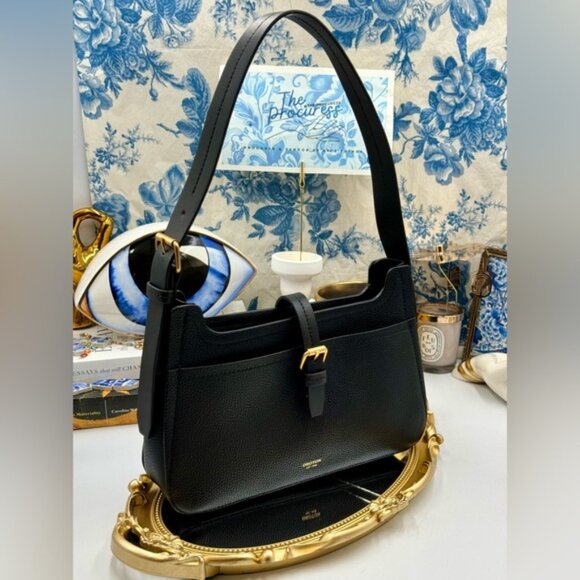 🆕 OROTON 🧿 NWOT Dylan Baguette Bag - Black Calfskin Leather - Picture 3 of 12